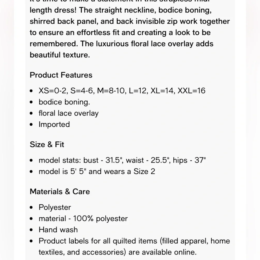 Nwot petal & pup Candice Strapless Lace Midi Dress - Picture 4 of 12